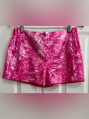 Reel Legends Women's Adventure Shorts Pink print Spandex Size Medium